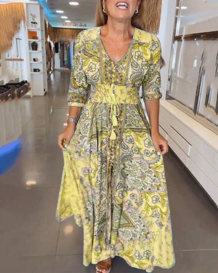 CHERA - ELEGANT HOLIDAY V-NECK DRESS