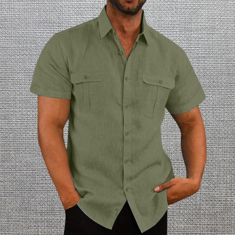 DARREN- BUTTON-UP POLO WITH DUAL POCKETS