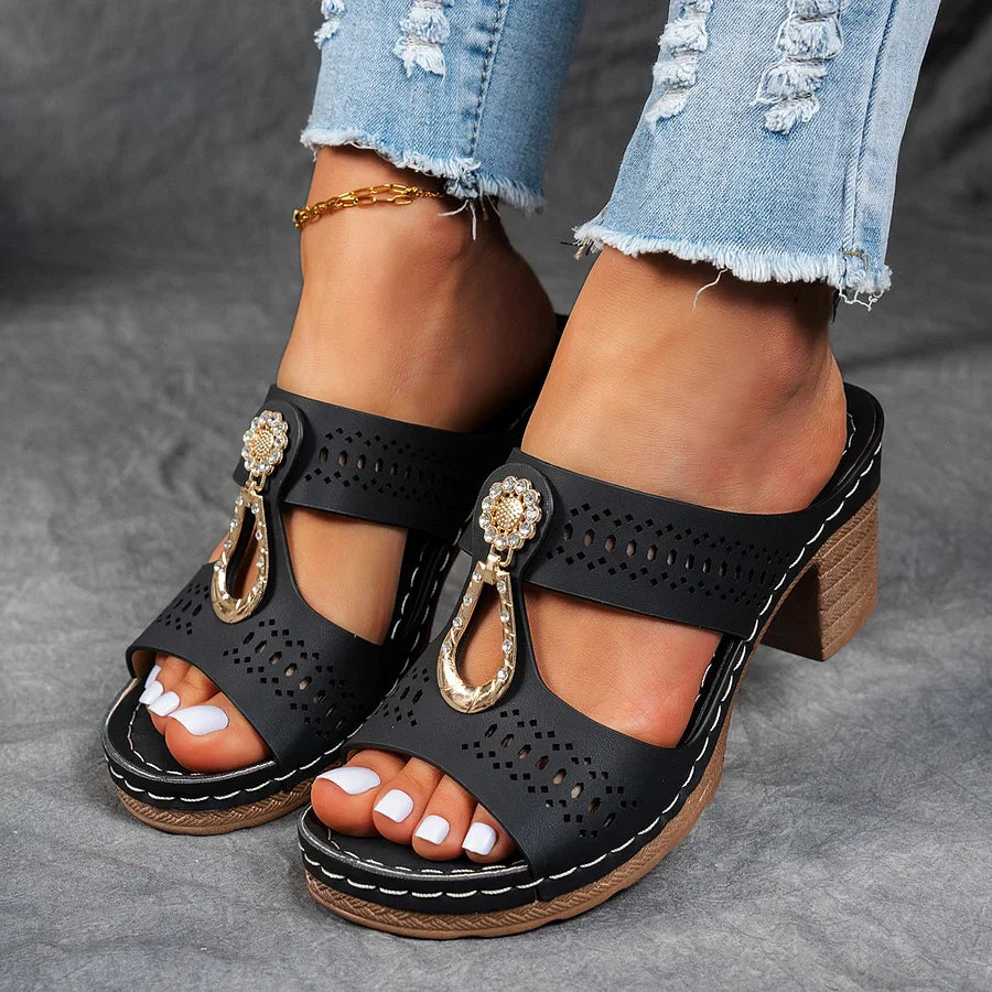 JANESSA - ZIRCON-TRIMMED ORTHOPEDIC COMFORT SANDAL