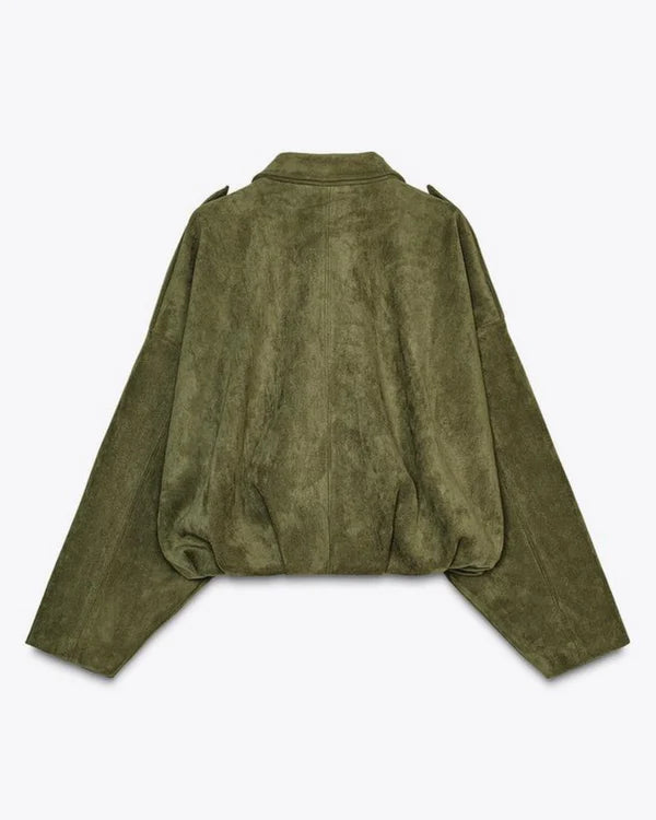 ADA - FAUX SUEDE  BOMBER JACKET