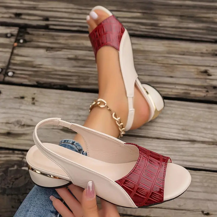 MAFIN - ELEGANT LEATHER BLOCK SANDALS