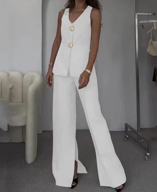 BELLE - VINTAGE BUTTONED VEST AND PANTS SET