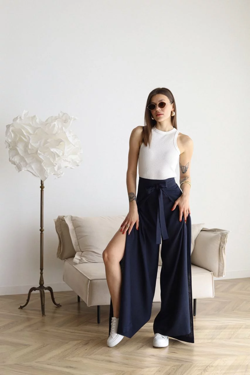 ROXY - WIDE LEG LINEN PANTS
