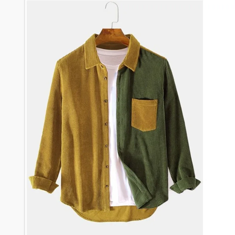 FITZGERALD - MIXED CORDUROY BUTTON-UP SHIRT