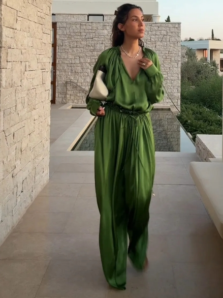 TALIYAH - LUXE SATIN RELAXED PANTS SET