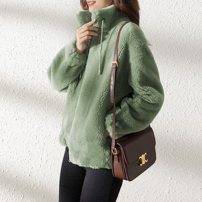HILDA – STREET STYLE FUZZY FLEECE COAT