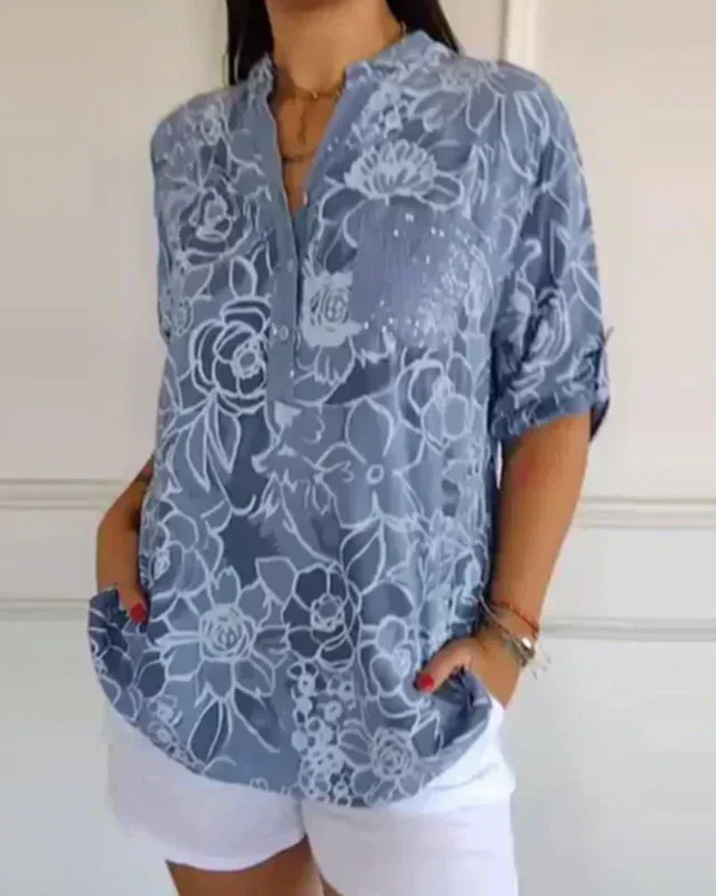 CLARISSE - FLORAL BLOUSE WITH POCKET