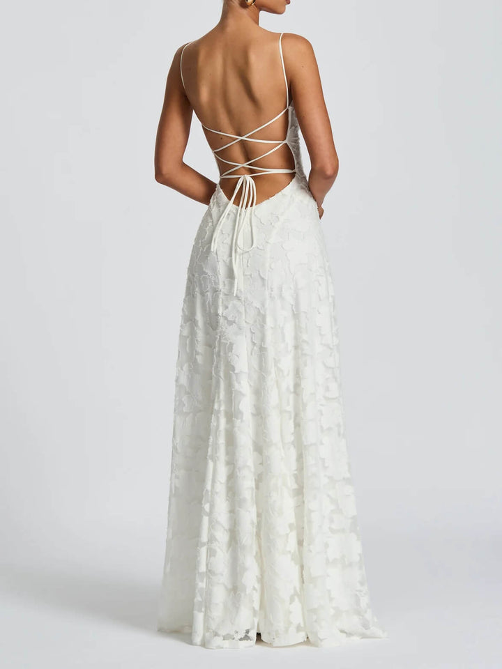 THEA - TEXTURED ELEGANCE JACQUARD MAXI DRESS