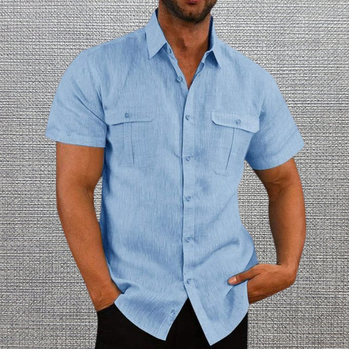 DARREN- BUTTON-UP POLO WITH DUAL POCKETS