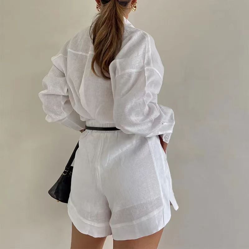 TALLULAH - RELAXED LINEN BLOUSE AND SHORTS SET