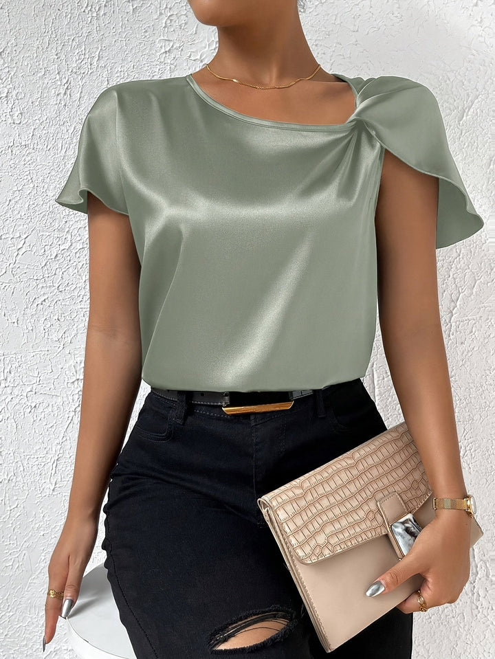 LEASA - FASHION FORWARD SHOULDER ACCENT BLOUSE