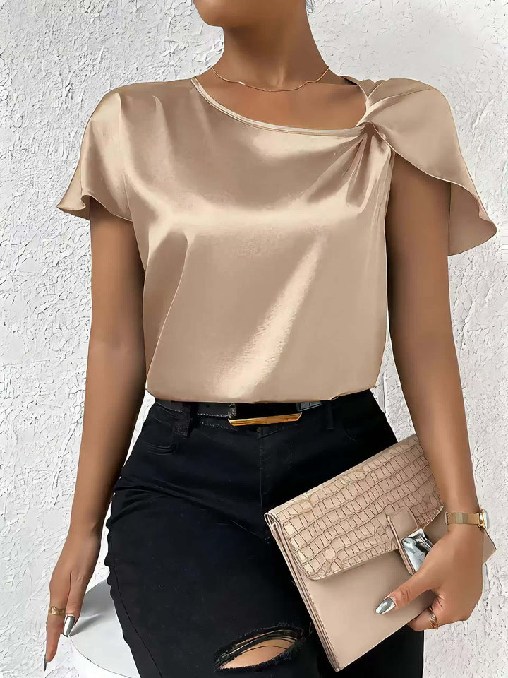 LEASA - FASHION FORWARD SHOULDER ACCENT BLOUSE