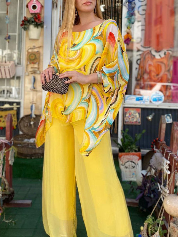 SERINDA - COLOR SPLASH CHIFFON ENSEMBLE