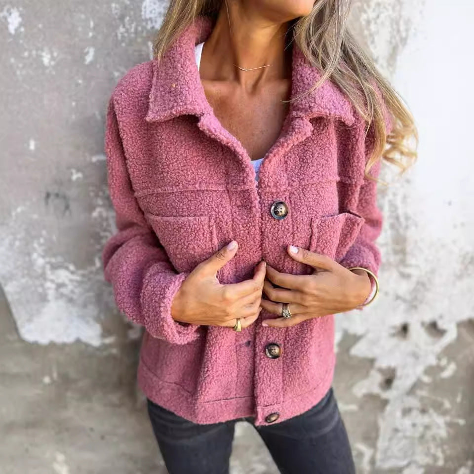 HARLENE - BUTTON-UP FLEECE COAT