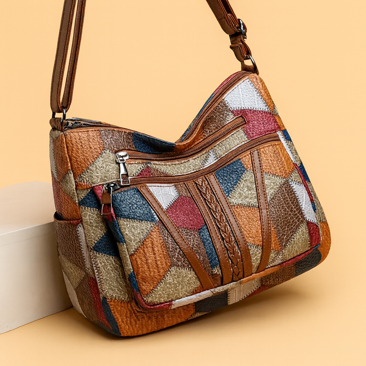 Liyo | Mosaic Leather Handbag
