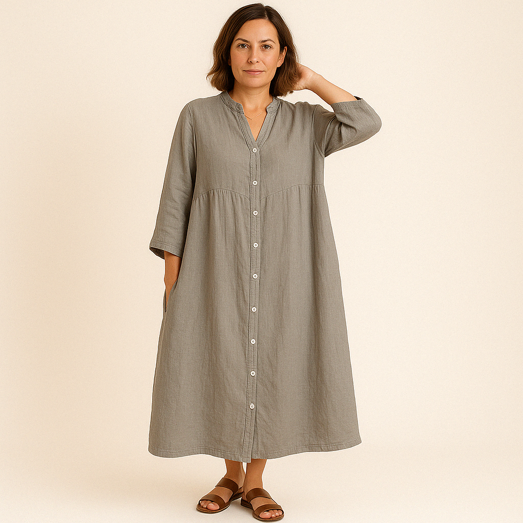 JORJA - COTTON LINEN TUNIC DRESS
