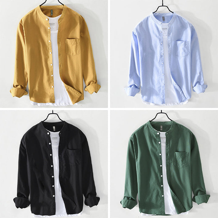 WINSTON - LONGSLEEVE CHINESE COLLAR SHIRT