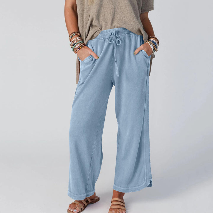 LETTY - RETRO BLOOM HIGH BANDED WIDE TROUSERS
