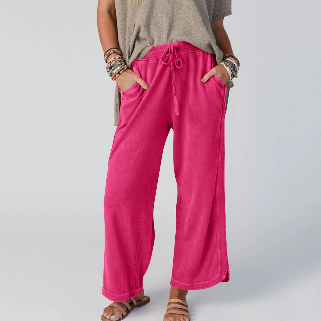 LETTY - RETRO BLOOM HIGH BANDED WIDE TROUSERS