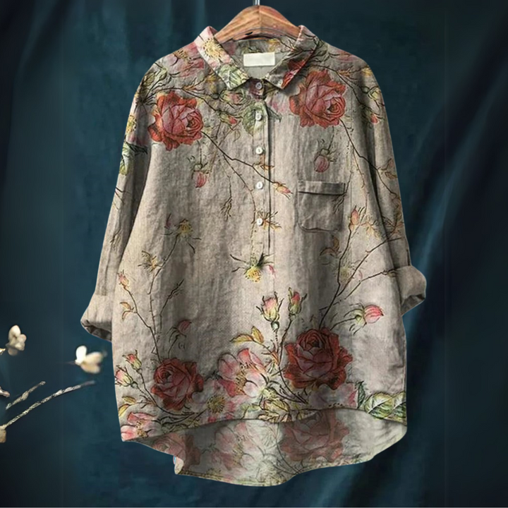 Kasey | Vintage Retro Floral Art Print Shirt