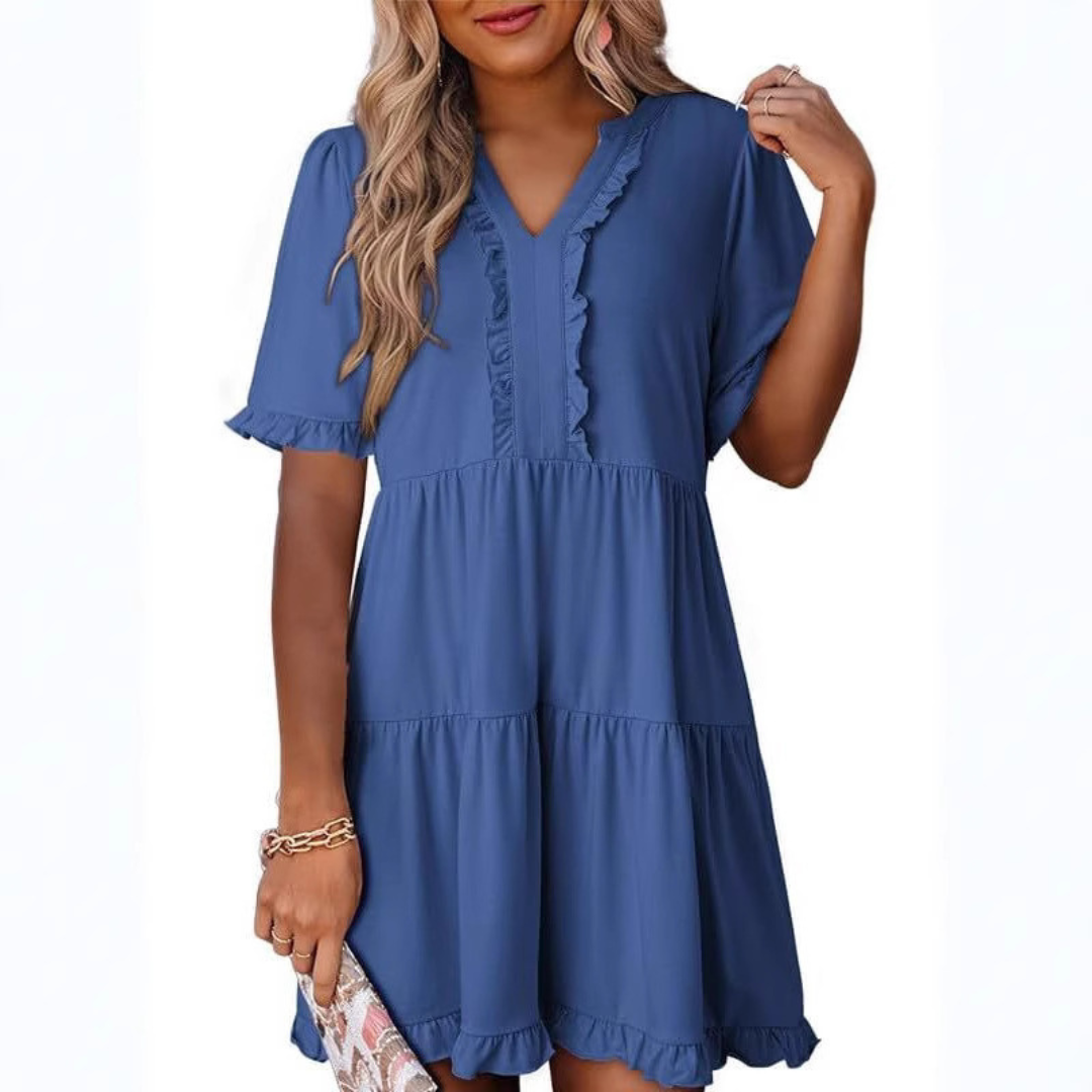SHARONA - EVERYDAY V-NECK MINI DRESS