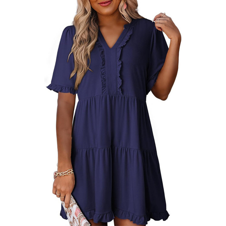 SHARONA - EVERYDAY V-NECK MINI DRESS