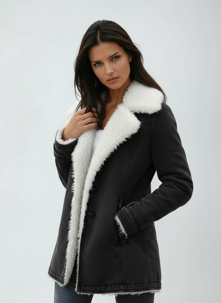 Lirena | Winter Coat Fur Collar & Buttons