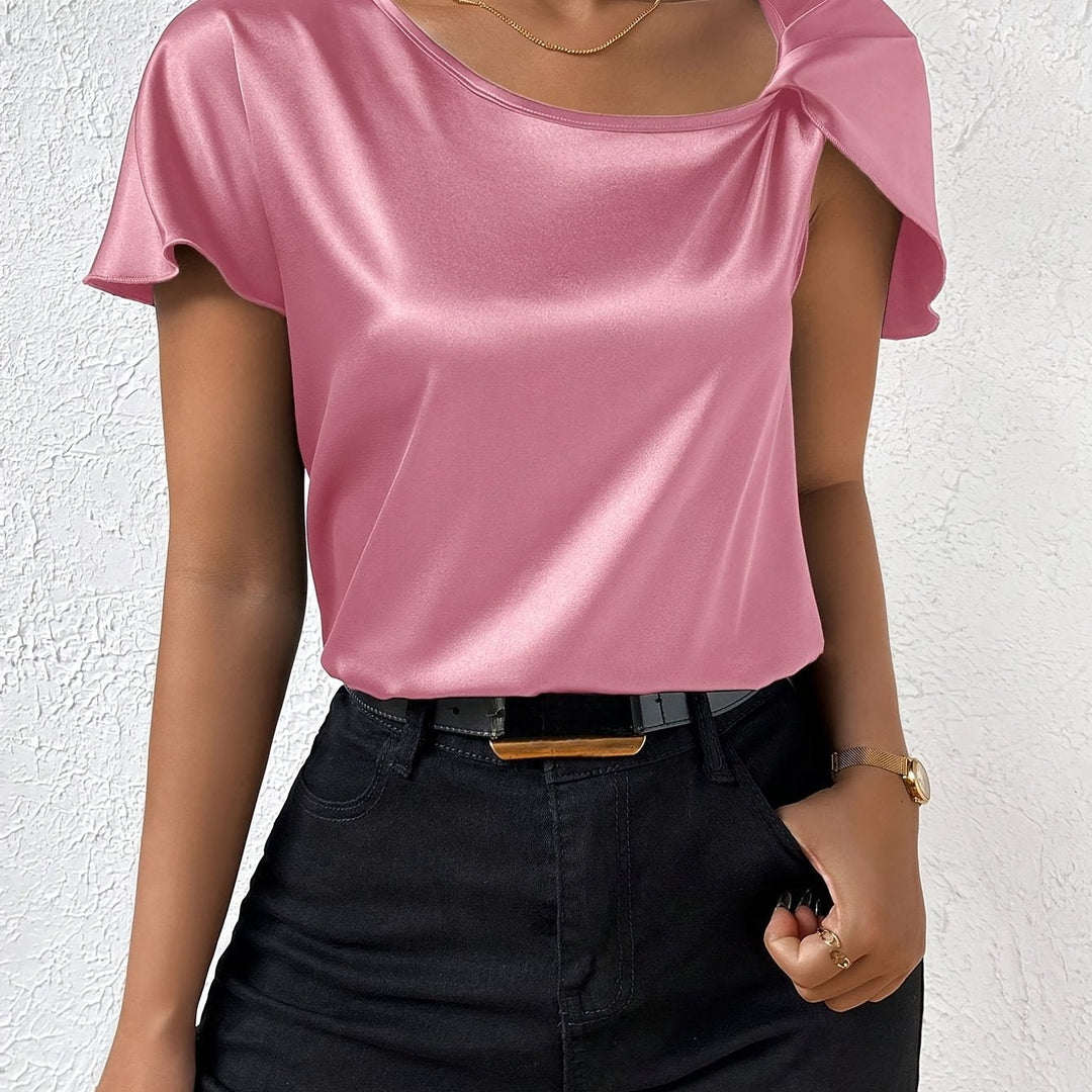 LEASA - FASHION FORWARD SHOULDER ACCENT BLOUSE