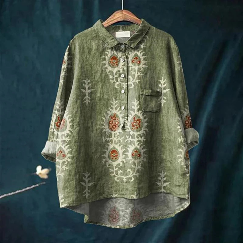 Kasey | Vintage Retro Floral Art Print Shirt