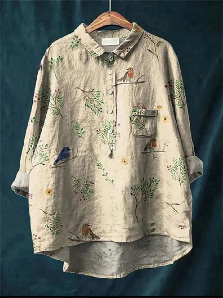 Kasey | Vintage Retro Floral Art Print Shirt