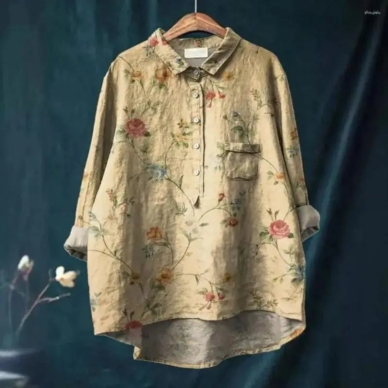 Kasey | Vintage Retro Floral Art Print Shirt