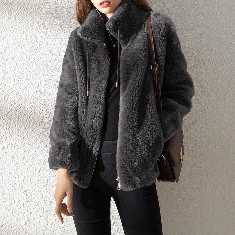 HILDA – STREET STYLE FUZZY FLEECE COAT