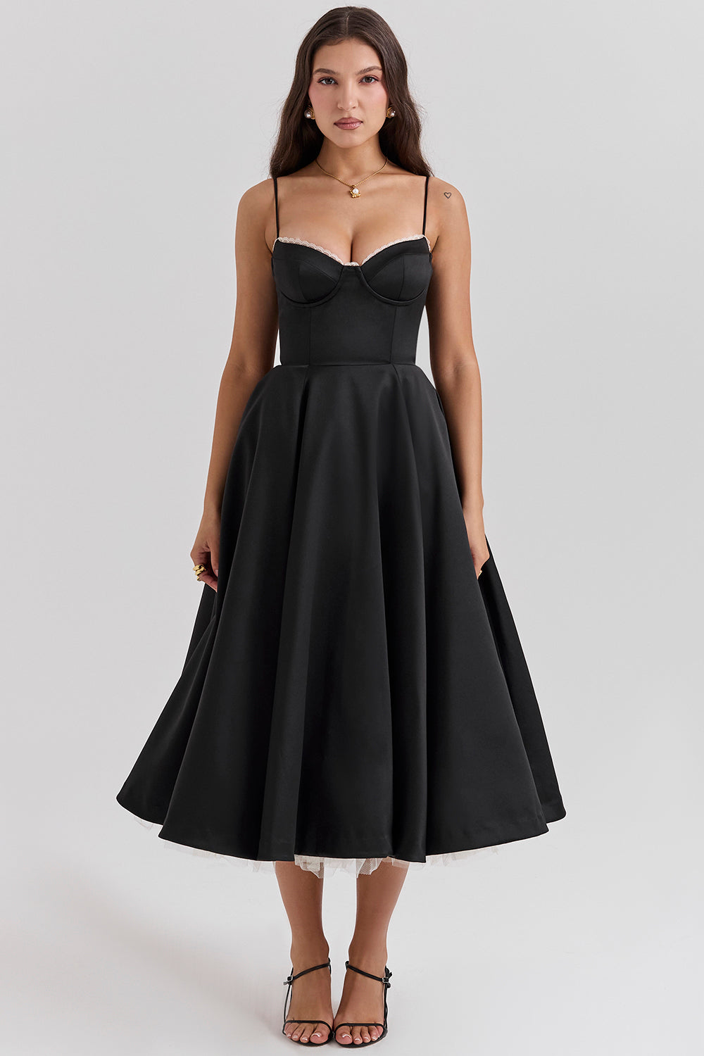 BRIGGITE - FIT AND FLARE BUSTIER TEA DRESS
