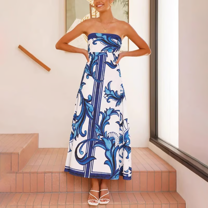 Eya - Elegant Floral Printed Maxi Dress