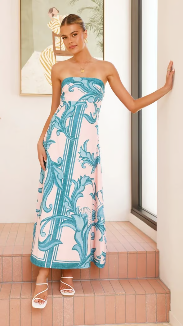 Eya - Elegant Floral Printed Maxi Dress