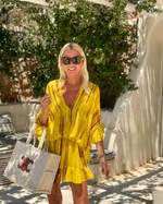 VICKY - OMBRE MINI DRESS WITH PUFF SLEEVES