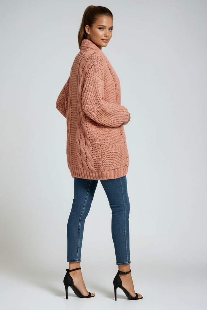 Women's Long Sleeve Cardigan | Knitted with Pockets