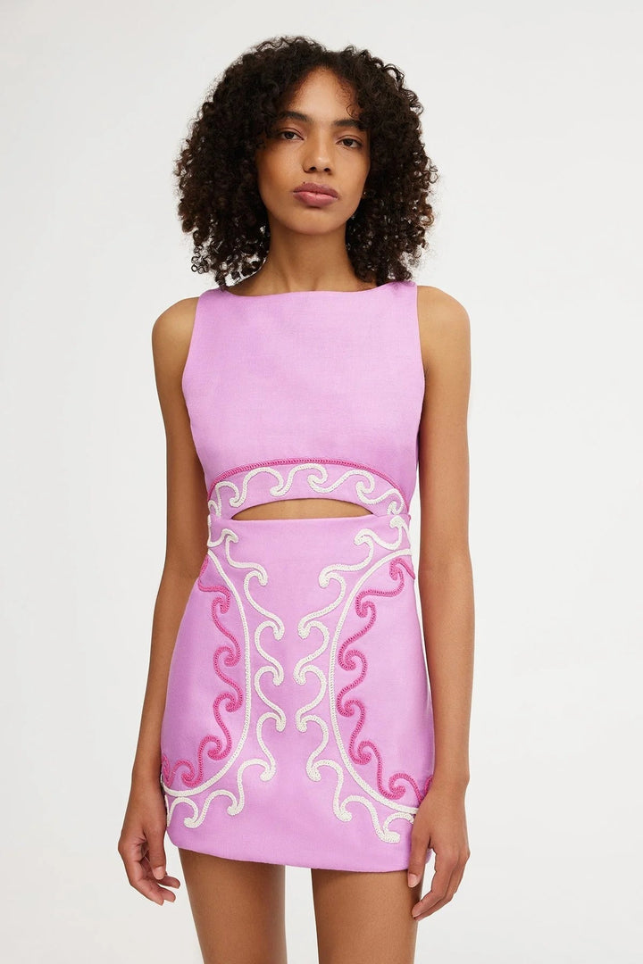 ACHSAH - ARTISTIC EMBROIDED MINI DRESS