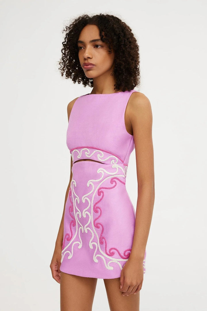 ACHSAH - ARTISTIC EMBROIDED MINI DRESS