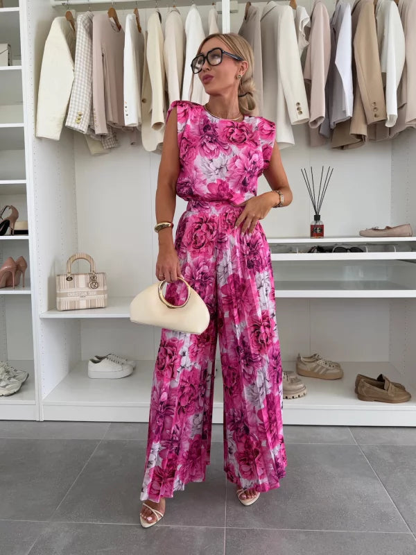 WILLIA - CHIC O-NECK TOP & PANT SET