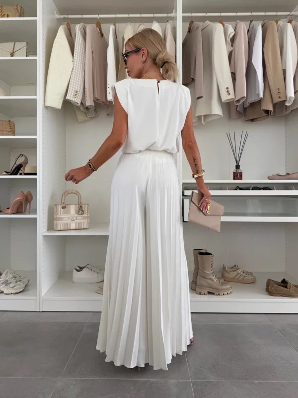 WILLIA - CHIC O-NECK TOP & PANT SET