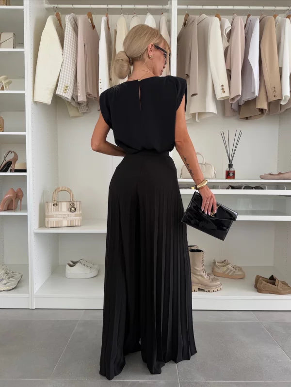 WILLIA - CHIC O-NECK TOP & PANT SET