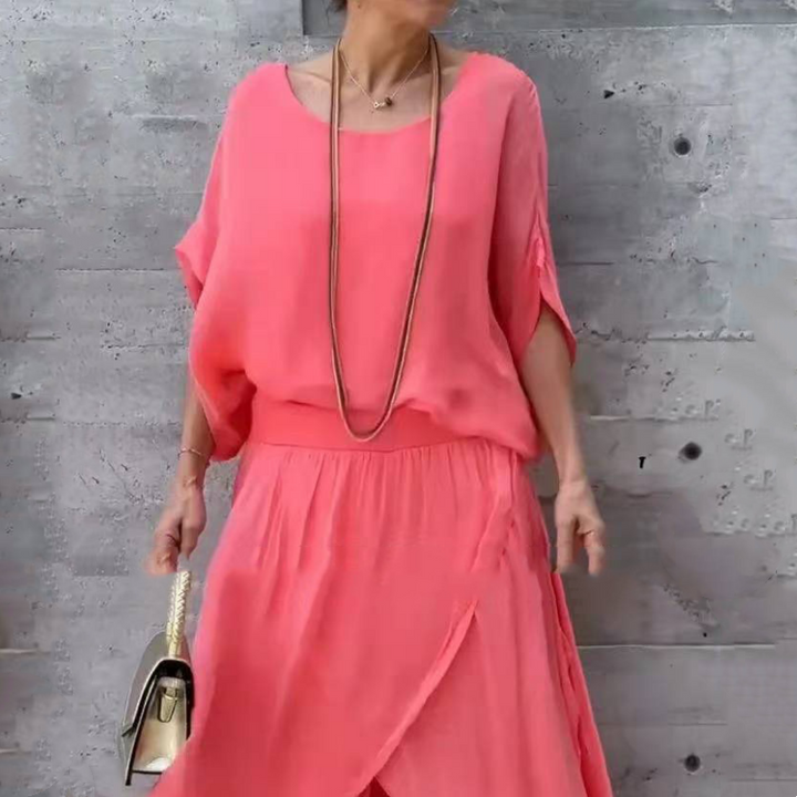 BERNADETTE - CASUAL CHIFFON SET WITH FLOWY PANTS