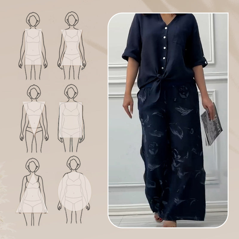 NIVES - RELAXED FIT BLOUSE & HIGH-RISE SET