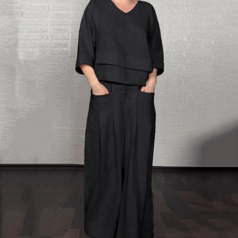 GENIEVA - COZY COTTON LINEN LOUNGEWEAR SET