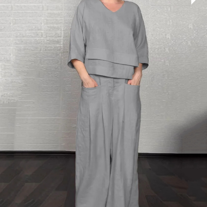 GENIEVA - COZY COTTON LINEN LOUNGEWEAR SET