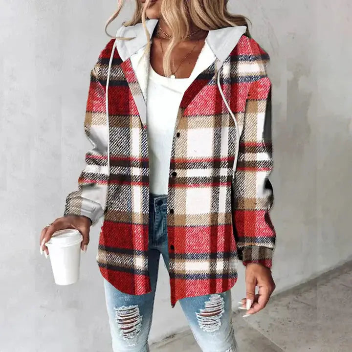 Emma | Checked Hooded Jacket